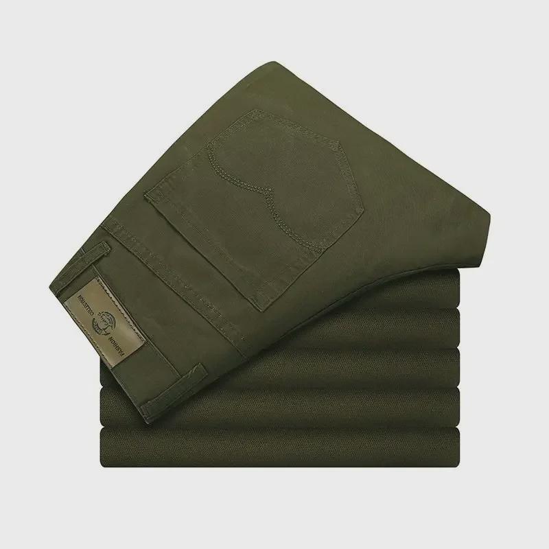 Men's Spring and Summer Solid Color Straight Slim Trousers - Korean Style, Large Size