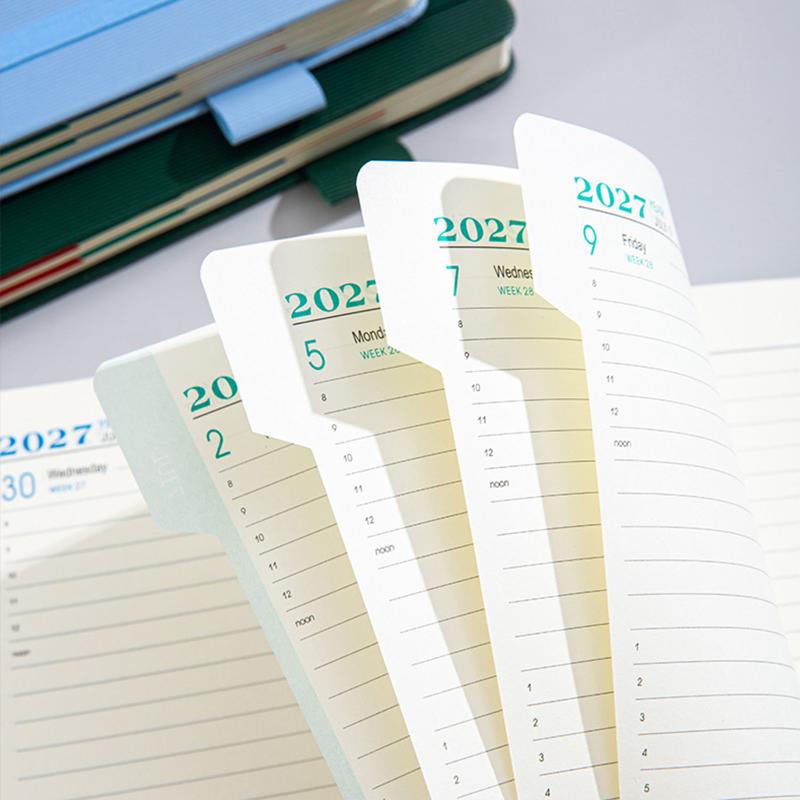 2027 Zodiac Pattern Embossed Planner Notebook With Elastic Strap Pen Loop For Daily Schedule Office Study
