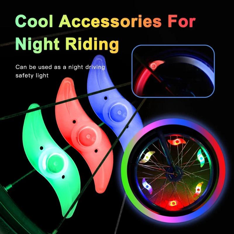 Colorful Bicycle Wheel Spoke Lights, Waterproof LED Tire Flash Lights, Safety Warning Lamp for MTB & Balance Bike Cycling
