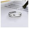 Shiny Surface Open Silver Pure For Accessory [Deelfel] Women's Ring, Simple, Three-Row, Silver, Cross, Ring, Ring, 925, Silver, Hypoallergenic,