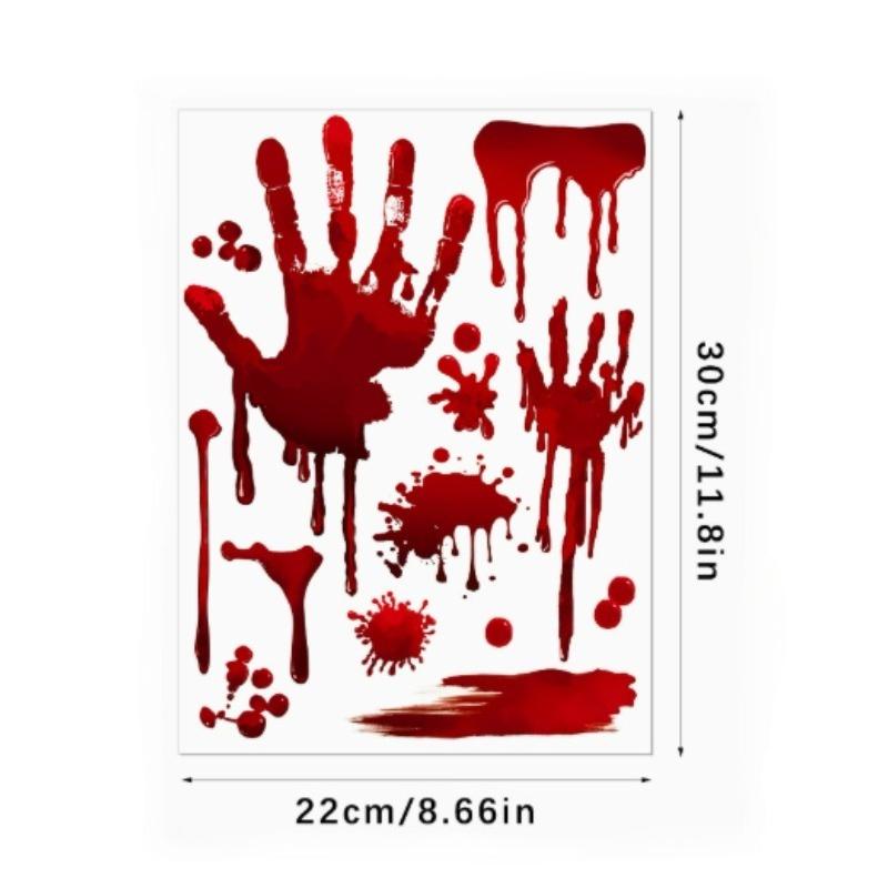 1 sheet Halloween Blood Splatter Vinyl Decal- Self-Adhesive, Glossy Finish, Irregular Shape, Cartoon Theme, Car Accessories