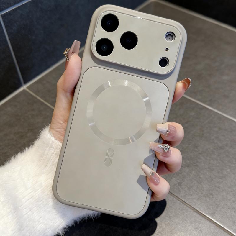 AG Matte Instantly Turn 17 Phone Case For iPhone 17 16 15 14 13 Pro Max Luxury Large Window For Magsafe Magnetic Cover