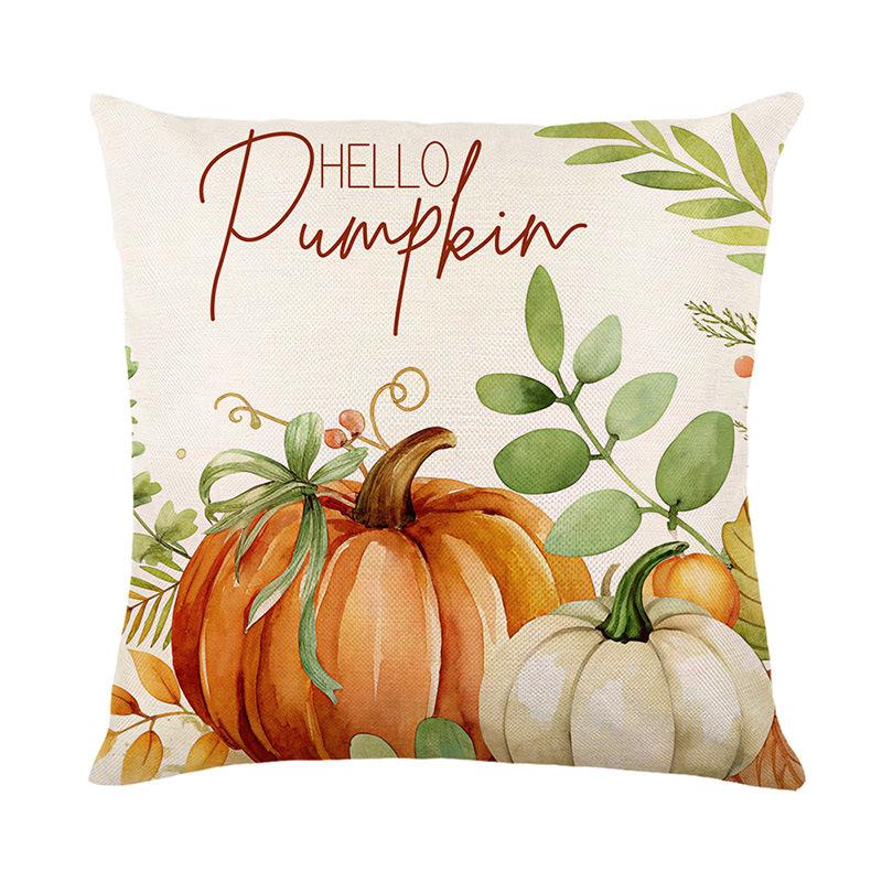 

New Autumn Pumpkin Print Pillow Cover Decorative Sofa Cushion Cover Bedroom Bedside Cushion Cover 45 * 45Cm (without pillow core)