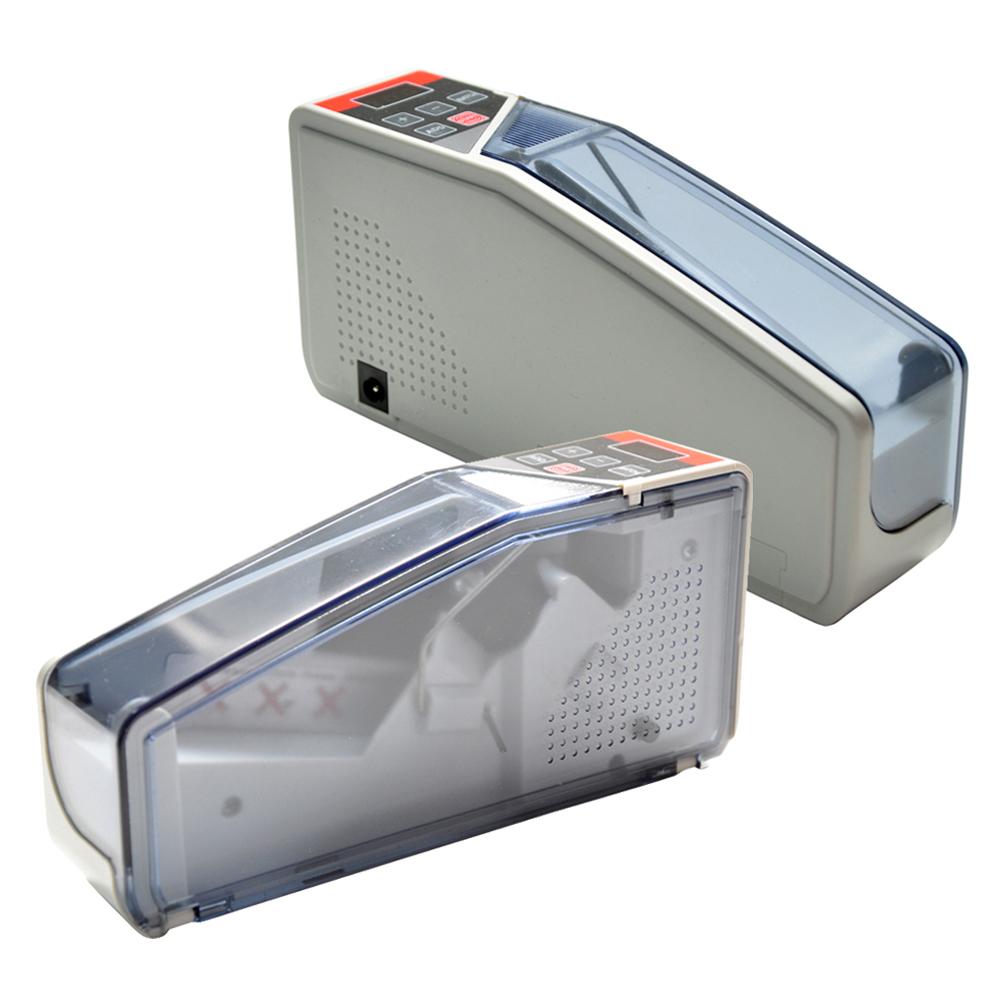 Handlicher Geldzähler, LED-Anzeige, Finanzausrüstung für Banknoten, Rechnungen, Mini-Handy-Geldzähler, Batterie/Stecker, mit Ledertasche
