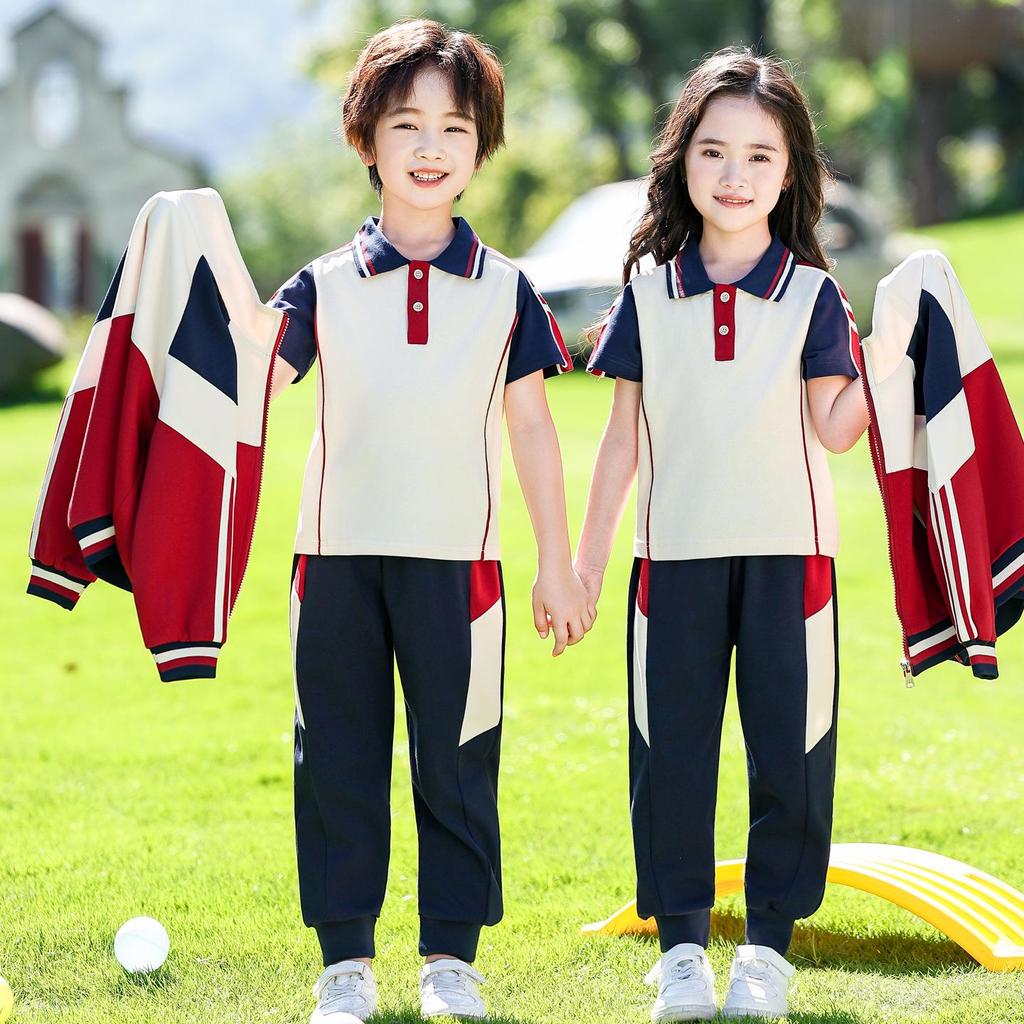 Spring & Autumn Baseball-Style School Uniform Set for Kindergarten and First Grade Sports Events