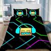 Fashion Hip Hop Angry Geometry Dash Bedding Set Single Twin Full Queen King Size Bed Set Kids Bedroom Duvetcover Sets Bed Sheet