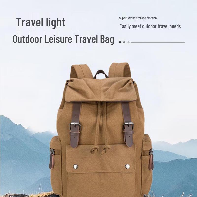 Li Shen Men's Retro Business Canvas Laptop Backpack