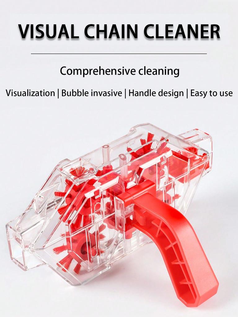 1pc Bicycle Chain Cleaner Mountain Road Bike Transparent Visualization Immersion Chain Cleaner Oil Pollution Cleaning Tool