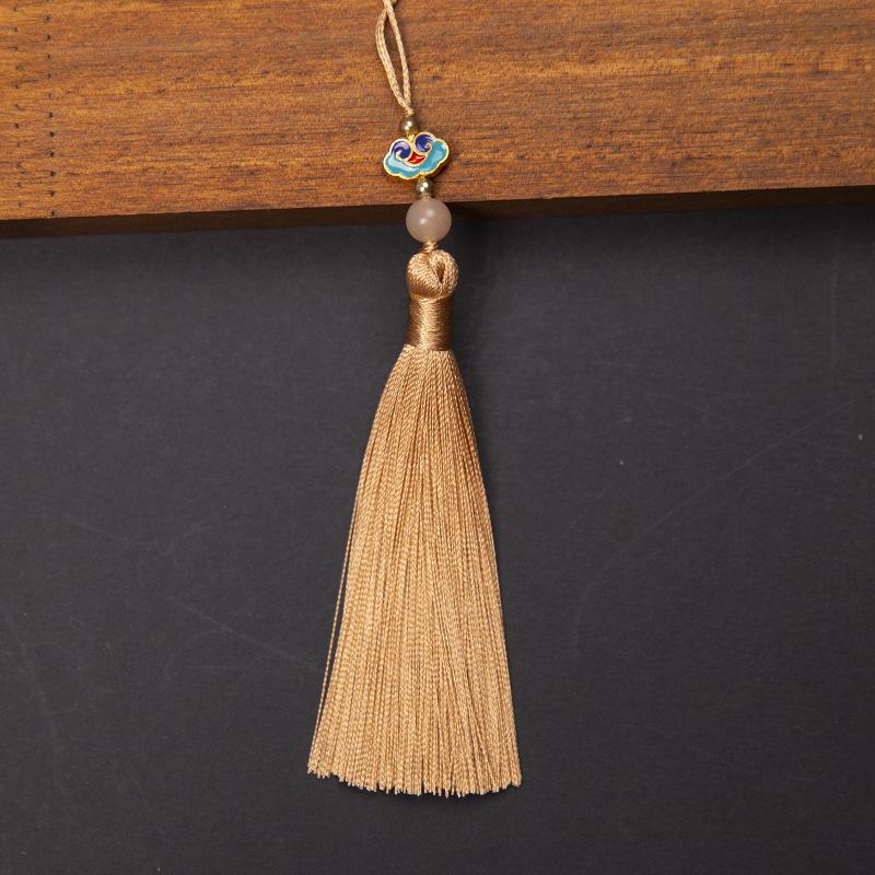 10cm Polyester Silk Tassels Auspicious Clouds Cap Fringe for DIY Crafts Bag Clothing Accessories Curtains Home Decoration 5PCS