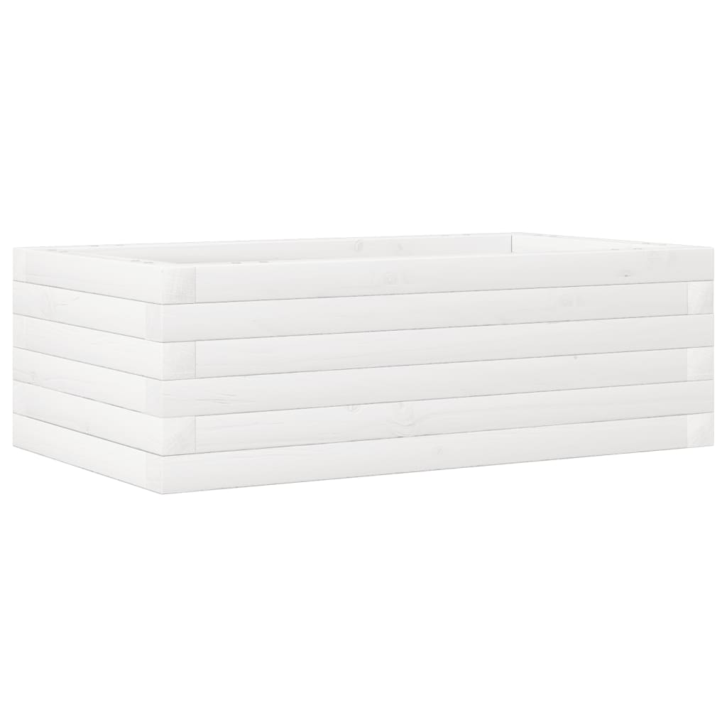 Plant Pot White 70x40x23 Cm Solid Pine Wood