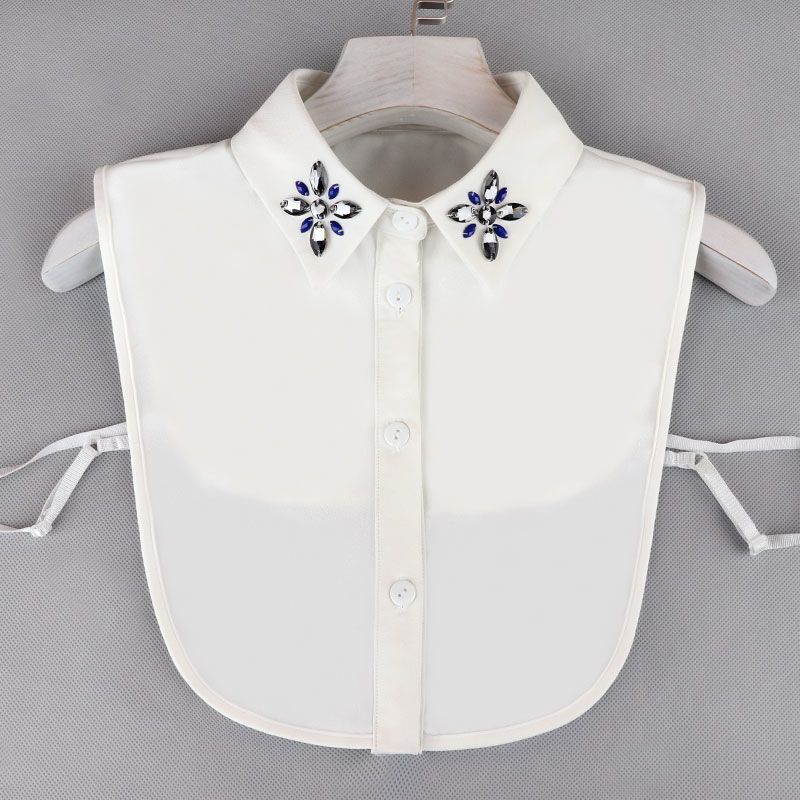 Μόδα Χρώμα Καραμέλας Λευκό Ψεύτικος Γιακάς Πουκάμισο Γυναικείο Ψεύτικος Γιακάς Μισό Πουκάμισο Μπλούζα Ψεύτικος Γιακάς Γυναικείο Πουλόβερ Πουκάμισο Αποσπώμενοι Γιακάδες