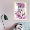 DIY 5D Full Drill  Living Room White Horse Tread Wave Cross Stitch Rhinestone Painting
