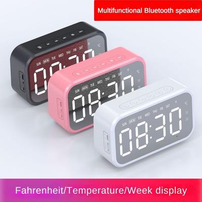 Outdoor Tragbarer Kartensteckplatz Drahtloser Bluetooth-Lautsprecher Kleiner Heimwecker Intelligenter Multifunktionaler Spiegel Radio