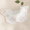 Flower Shape Baby Drooling Bibs Round Neck Saliva Towel Cloths Cute Baby Cotton Bibs  Infant