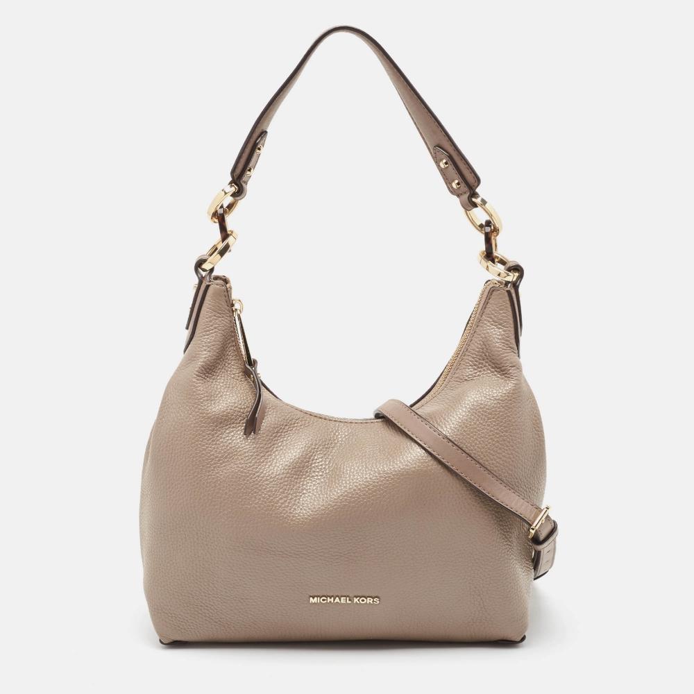 

Michael Kors Leather Isabelle Hobo серый