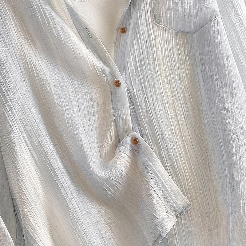 Women's Fashion Lapel Long-Sleeve Loose Shirt