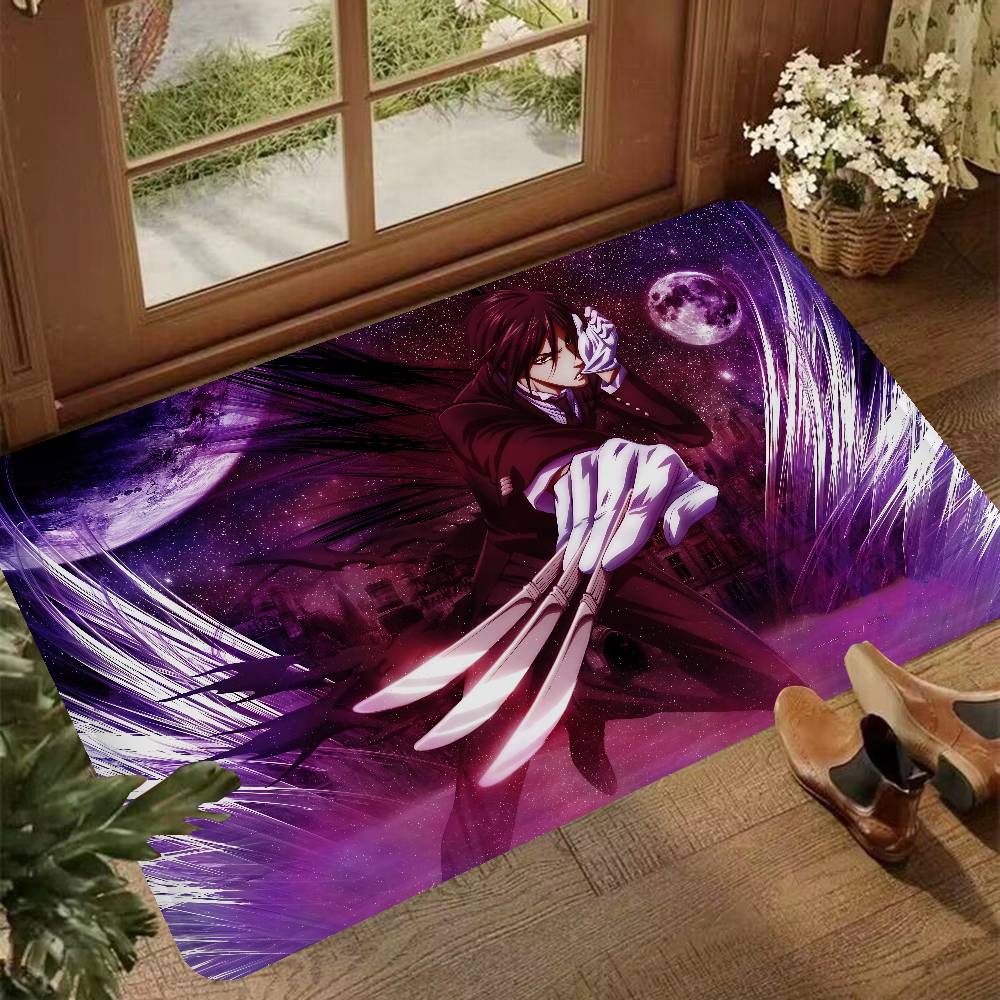 

Classic Anime B-Black B-Butler Entrance Door Mat Nordic Style Bedroom Living Room Doormat Home Anti-Slip Modern Home Decor 40cm x 60cm