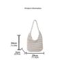 Braided Crochet Tote Bag Solid Color Beach Bag Fashion Hollow Out Knitted Weave Bag  Daily