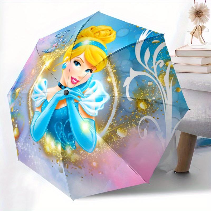1pc Disney Cinderella Automatic Opening and Closing Umbrella - Small Umbrella Suitable for Various Occasions, Portable 3-Fold Small Umbrella