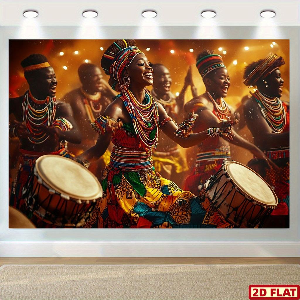 2D flat design 1-piece African-themed banner suitable for home decoration cultural events and birthdays