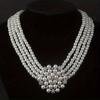 High End and Atmospheric Flower Necklace with A Pair of Earrings Set, 4-row Bead Necklace, Wedding Banquet, Evening Party, Engagement Jewelry