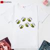 Cartoon Bee Print Women T-Shirts Summer Casual Funny T Shirt For Tops Female Clothes