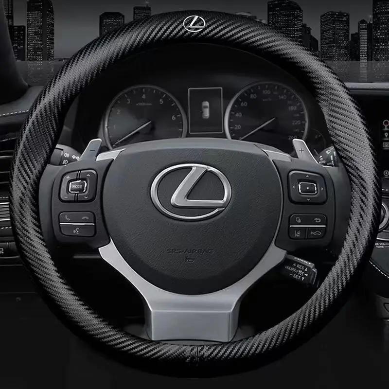 Car Carbon Fiber Steering Wheel Cover For Lexus F Sport ES200 ES300 RX300 LS500h GS300 IS300 CT200h NX300 UX300 LX570 GX460 HS