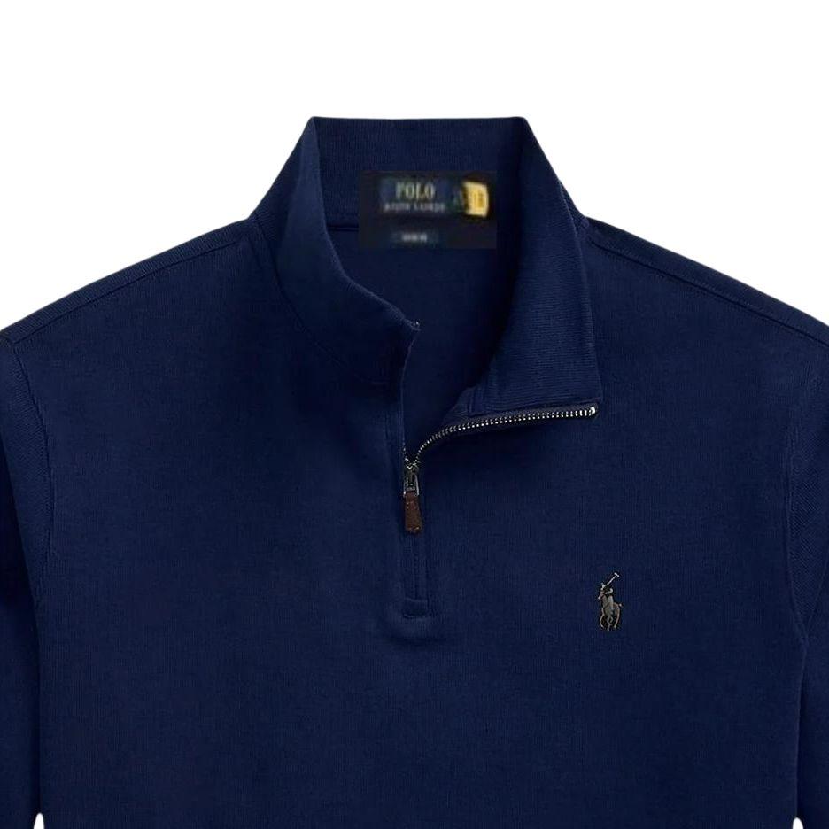 Polo Ralph Lauren Hanorac Bărbați Mânecă Lungă Culoare Solidă Fermoar la Jumătate Logo Brodat 710784465-034