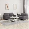 Vidaxl 2-Cz. Sofa Set With Cushions, Grey, Faux Leather