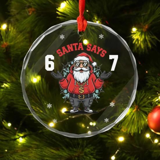 Santa říká šest sedm vánoční ozdoba vtipný 67 meme závěsná ozdoba vánoční vtipný dárek pro přátele rodinu