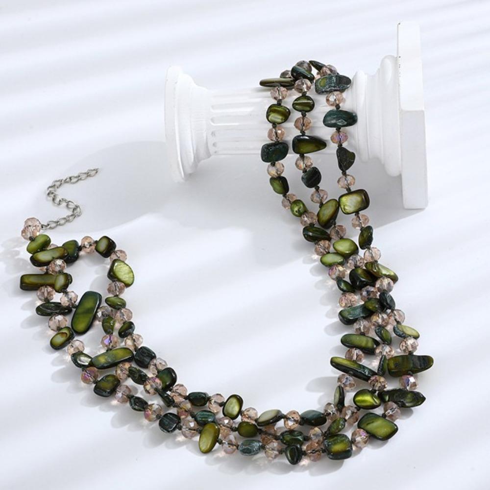 Geometry Shell Bead Necklace Ethnic Style Sweater Chain Women Bohemian Style Necklace  Party
