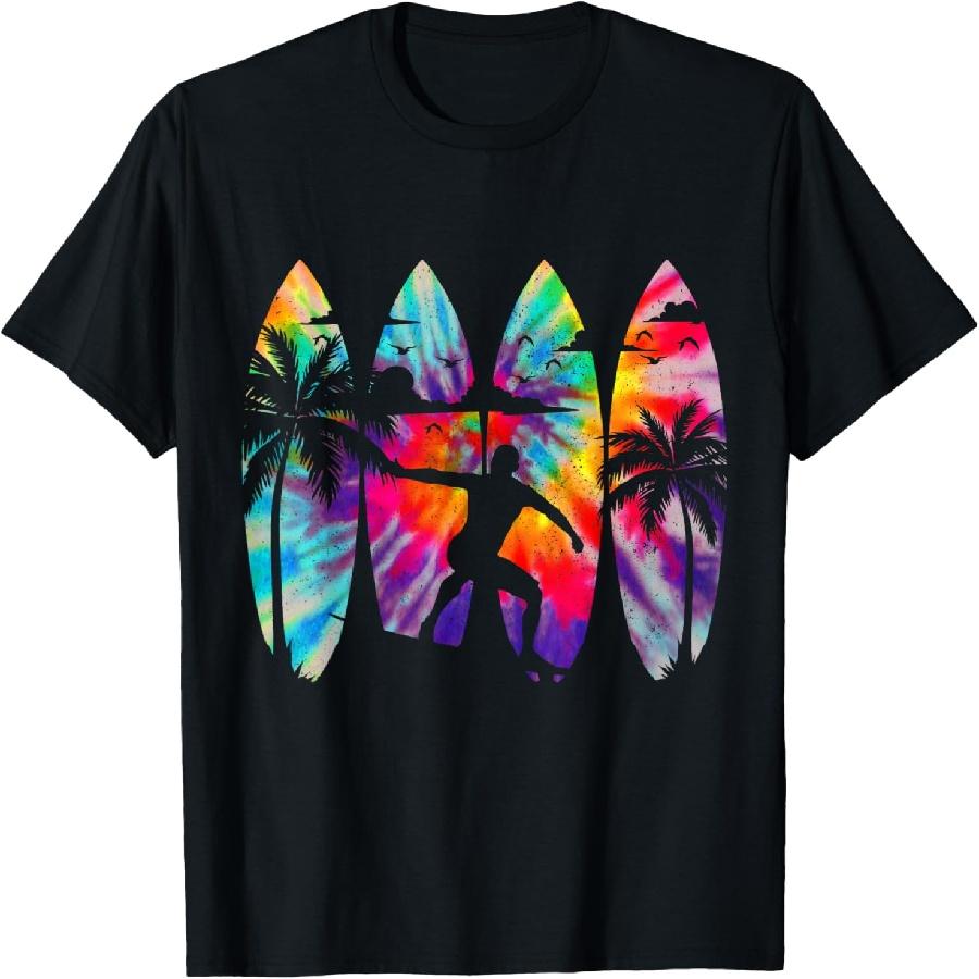 Surfer Surfboard Vintage Surfing Beach Summer Surf Tie Dye T-Shirt XXXXXL