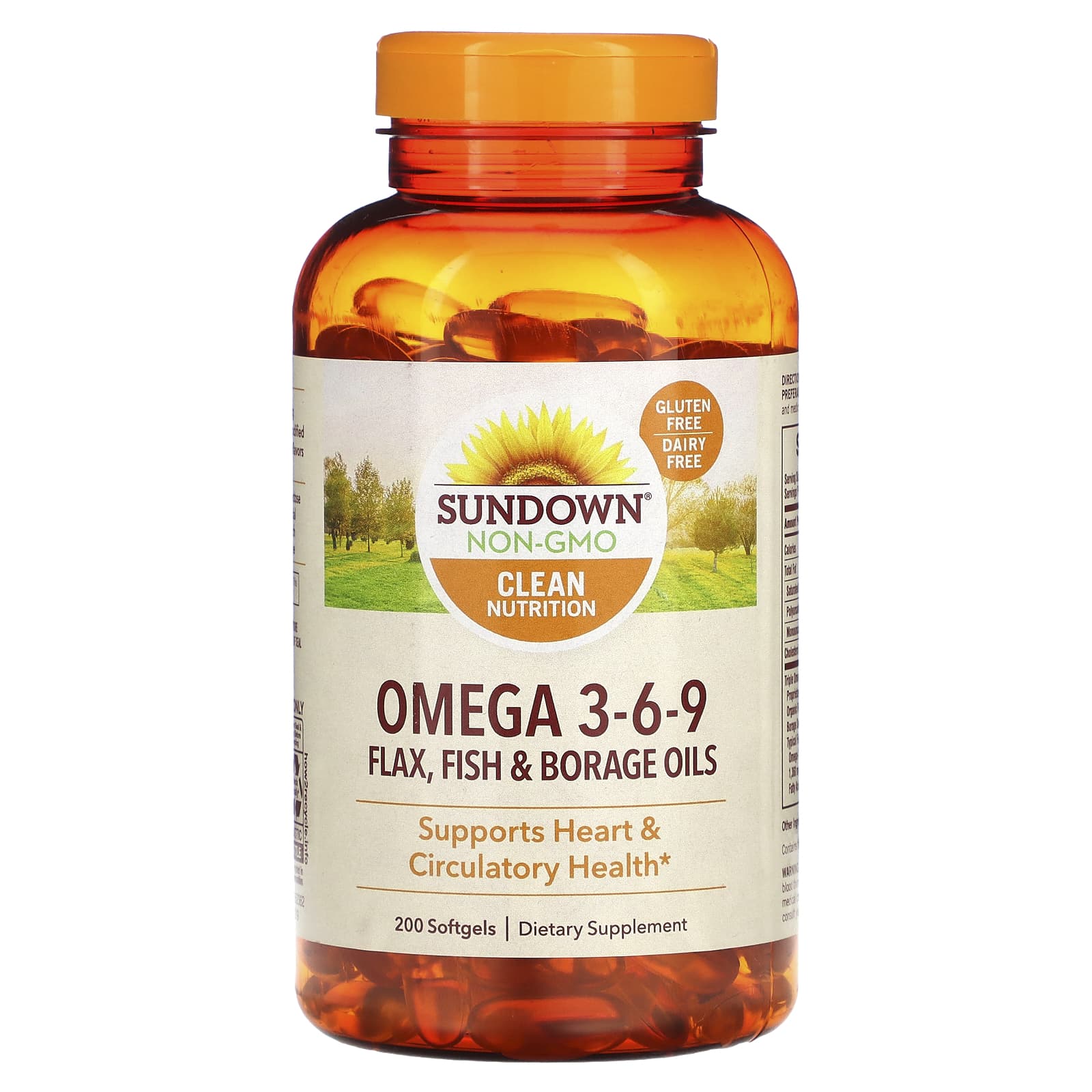 

Omega 3-6-9 Flax, Fish, Borage Oil, 200 Softgels
