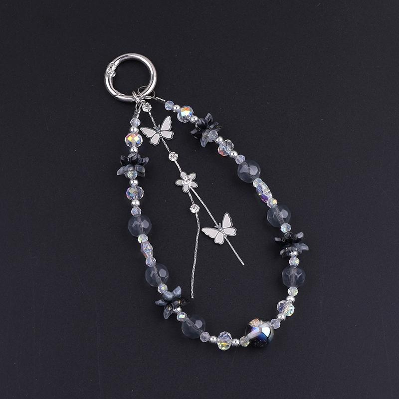 

Милый брелок для ключей в виде цветка бабочки, шнурок для мобильного телефона против потери, подвески для сумки, универсальный брелок-подвеска, украшение для рюкзака