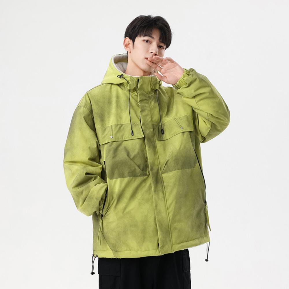 New cotton-padded men's coat thickened warm trendy brand double-sided lamb wool cotton-padded jacket cotton-padded jacket