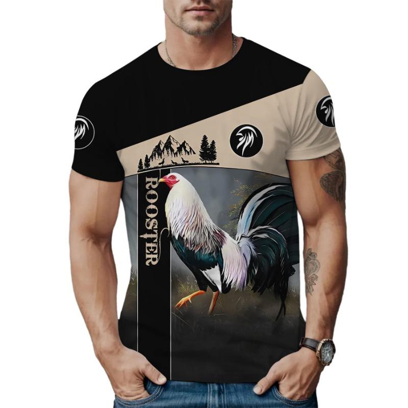 Summer Round Neck 3D Print Top Fashionable Casual Short Sleeved Men's T-shirts