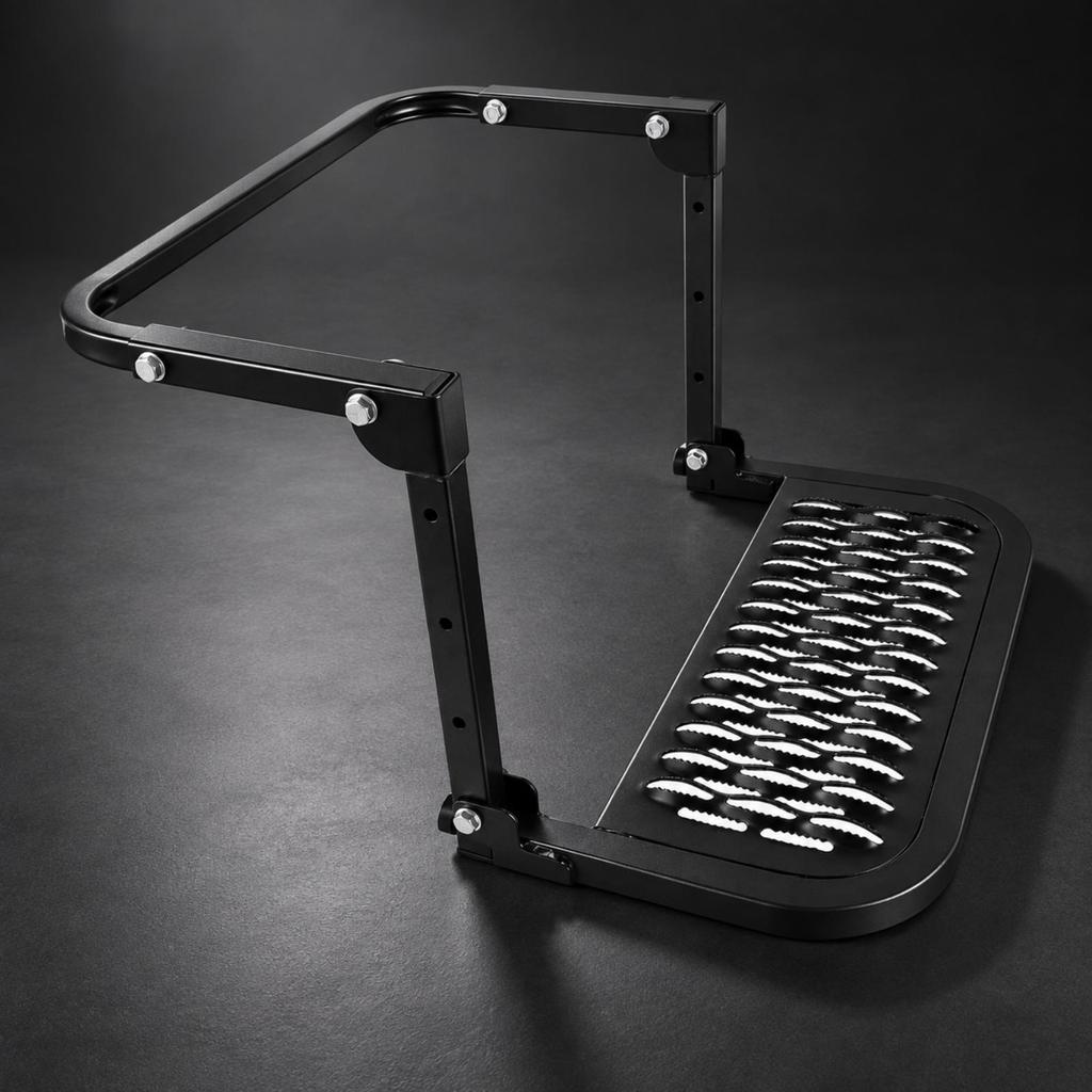 Adjustable Wheel Step with Curved Support Stable Metal Anti-Slip
