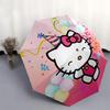 Hello Kitty, Balloons Automatic Open/Close Umbrella Cute Umbrella with Cute Design, Portable 3 Fold Compact Umbrella for Men & Women, Hallow