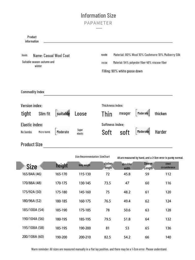 Hengyuanxiang Men's Mid-Length Cashmere Blend Coat with Detachable Down Liner