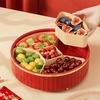 Candy Box Home Living Room Candy Plate Dried Fruit Box Grid With Lid Fruit Plate Rotating Dried Fruit Plate Happy Candy Box