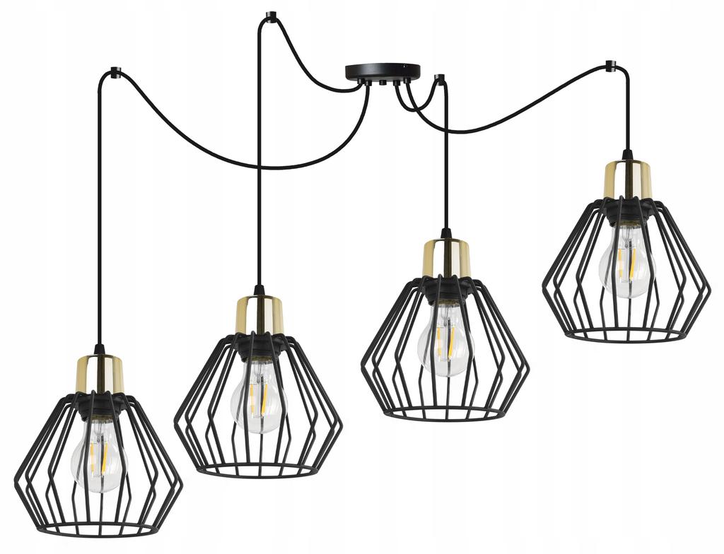 Hanging Lamp, Ceiling Chandelier, Wire Shade, Led