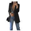 2023 Women's Autumn/Winter Long Sleeve Solid Color Slim Cardigan with Suit Collar