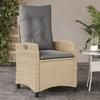 VidaXL Reclining Garden Chair Cushions Mixed Beige Poly Rattan 365213