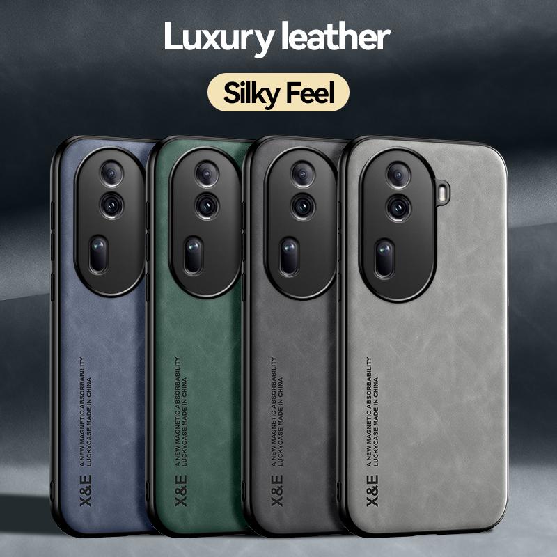 KEYSION Luxusní kožené pouzdro pro OPPO Reno11F 5G Silikon+PC Nárazuvzdorný zadní kryt telefonu pro OPPO Reno 11F 5G