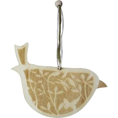 Brown Wooden Bird - Decorative Pendant 11x8.5cm