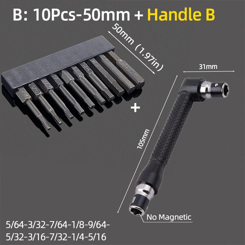 Imperial 50mm Hex Head Allen Wrench Screwdriver Bits Magnetic 5/64-5/16 Screw Driver Drill Bit Set Ratchet Wrench Hand Tools
