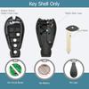 Replacement Key Fob Cover Case fit for 2008-2015 Dodge Ram 1500 2500 3500 Truck Chrysler Jeep Keyless Entry Remote Control Key Fob Shell