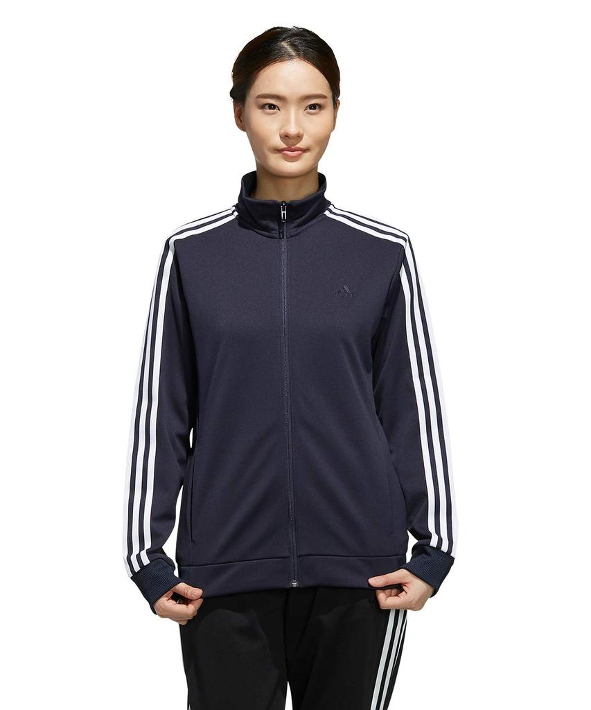 Adidas MUSTHAVES Jacket FYJ03 Legend Ink Japan Size to Japanese Size 3-Stripes Warm-Up [Women's] F17/White (ED1612) J/S (equivalent S)
