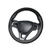 For Honda Accord 10 2018  Ight  DIY Hand-stitched Black  Leather Carbon Fiber Suede Car Steering Wheel Cover