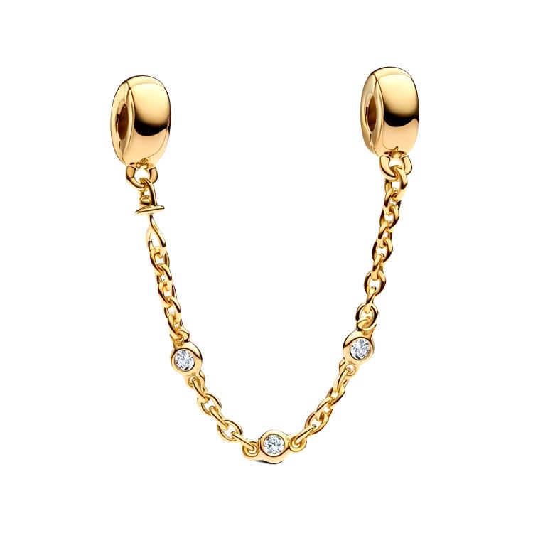 Pandora Brand Logo 14K Gold Plated Square Crystal Zirconia Metal Silicone Ring Women ring 763515C01 Box